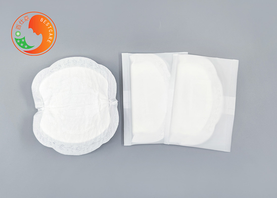 6 Layers Disposable Breast Pad Cellulose White Decorative Border Print LOGO